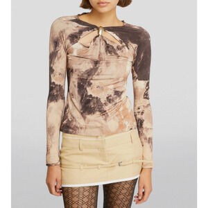 Jonathan Simkhai Kandice Cut Out Top in Macadamia Rock Crystal S